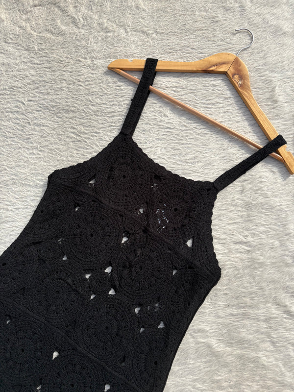 Black crochet dress S-M