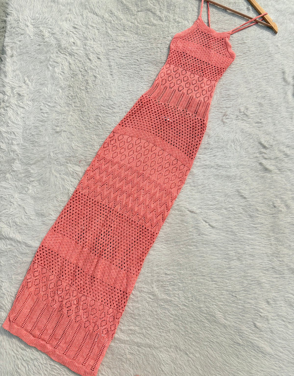 Crochet maxi backless dress Xs-S