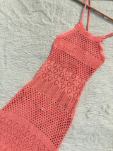 Crochet maxi backless dress Xs-S