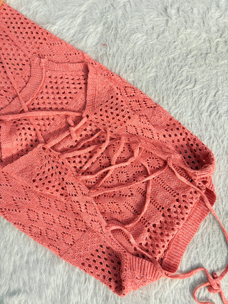 Crochet maxi backless dress Xs-S