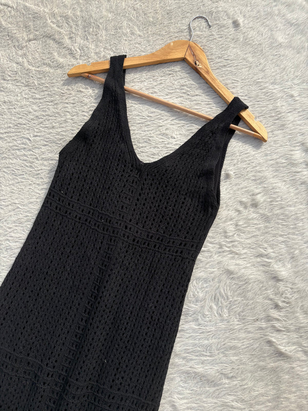 Black crochet dress with Lining S-M
