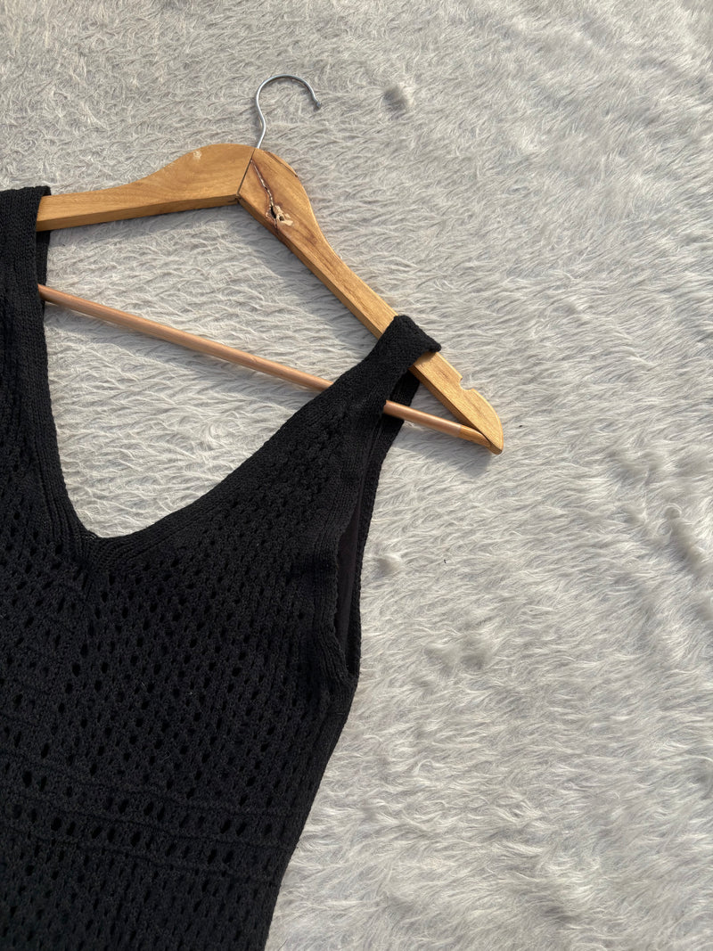 Black crochet dress with Lining S-M