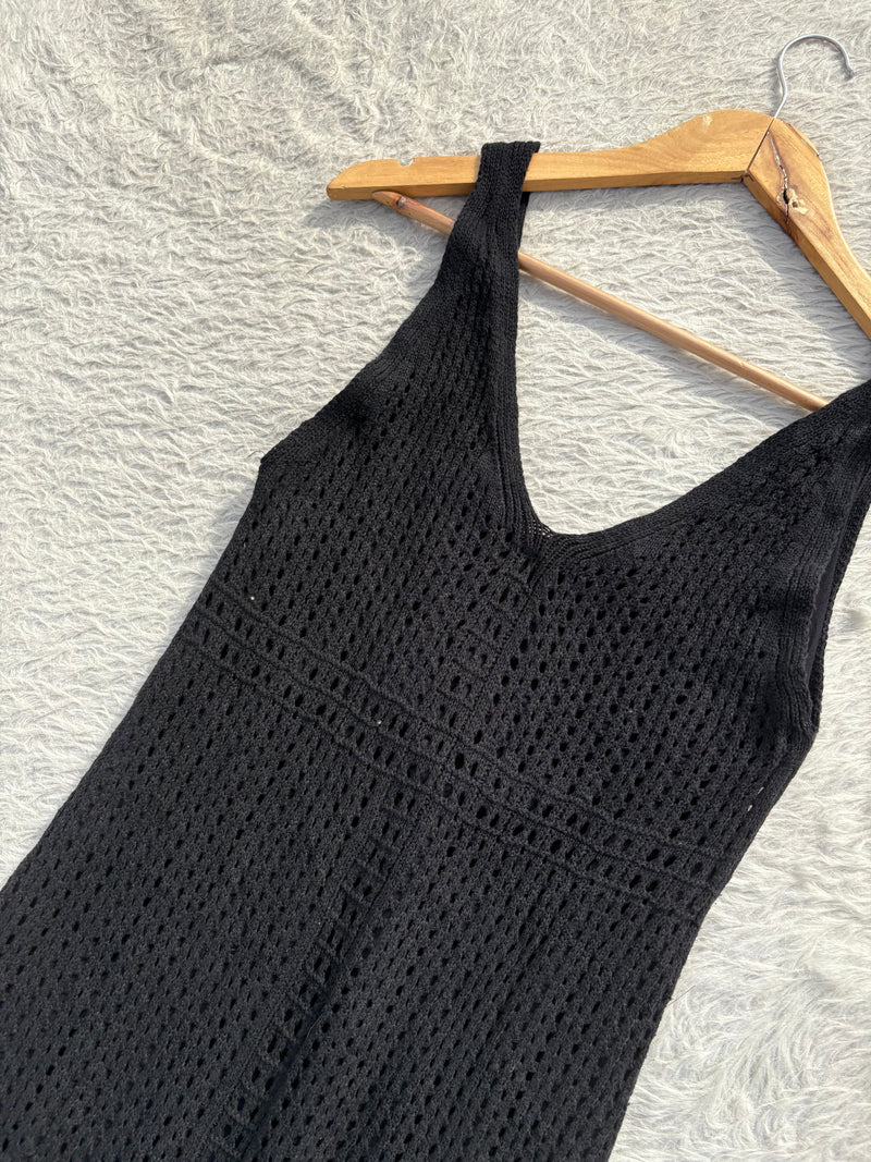 Black crochet dress with Lining S-M