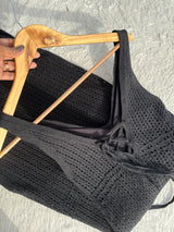 Black crochet dress with Lining S-M