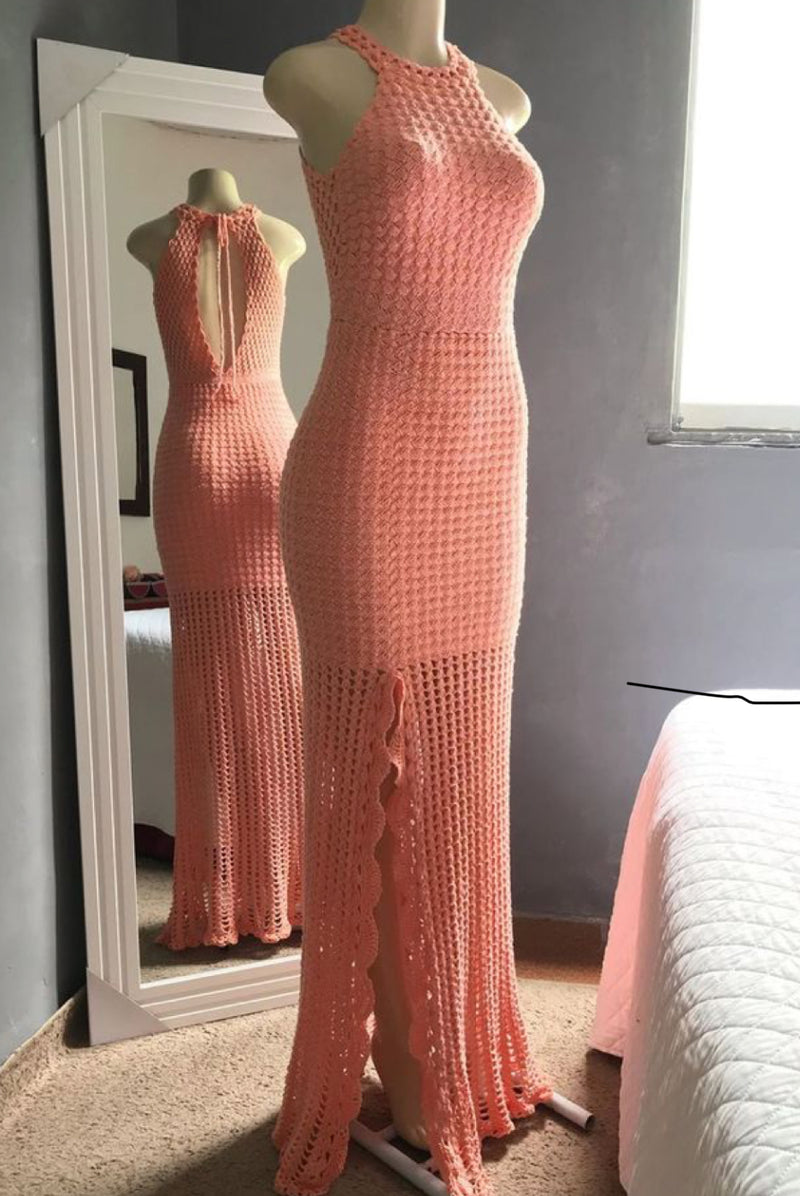 Crochet maxi backless dress Xs-S