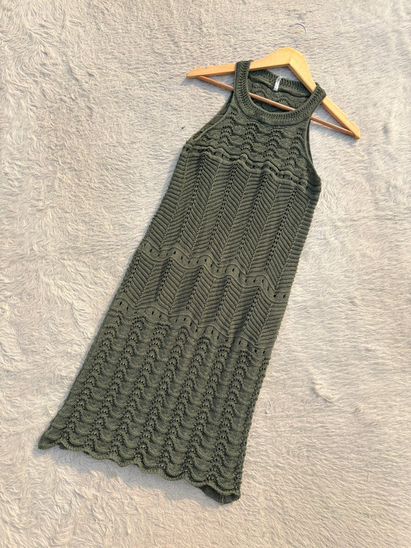 Green crochet dress S-XL
