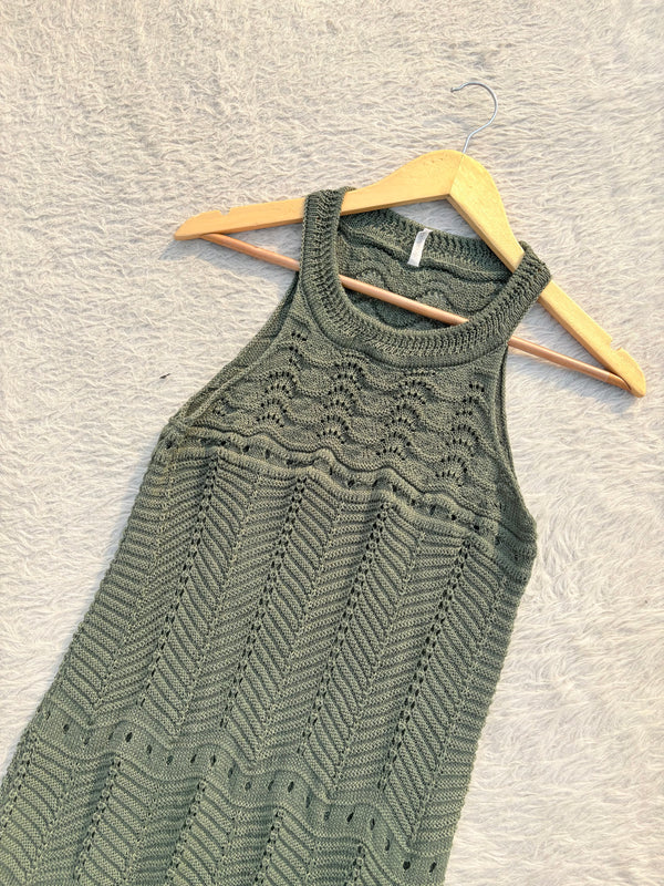Green crochet dress S-XL
