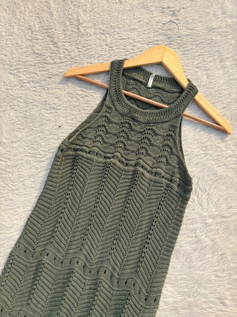 Green crochet dress S-XL